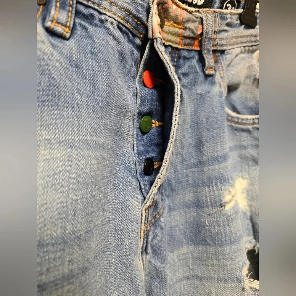 Men's Billionaire Boys Club Heart Mind Distressed Back Leather Buckle Rare Sz32 - Picture 4 of 17